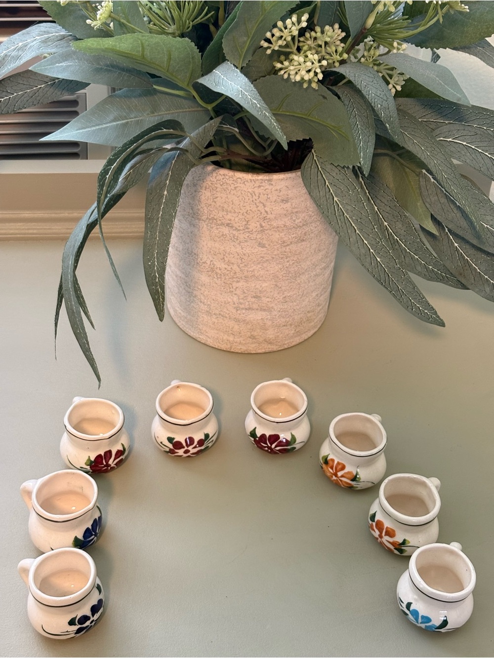 Mexican Glazed Ceramic Mini Mugs